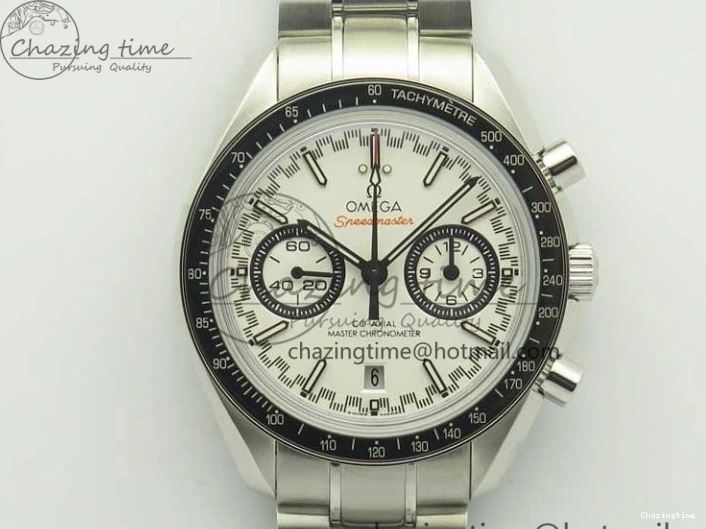 0217 UrbanChic Speedmaster Moonwatch OMF 1:1 Best Edition White Dial Black Hand on SS Bracelet A 8045